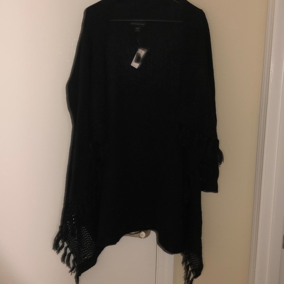 attention Sweaters - 🖤 NWT open black shawl sweater